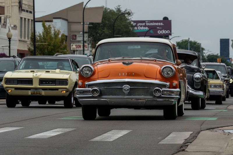 Drivers cruise along Woodward Avenue during the 2026 Woodward Dream Cruise in Ferndale on Saturday, Aug. 15, 2026.