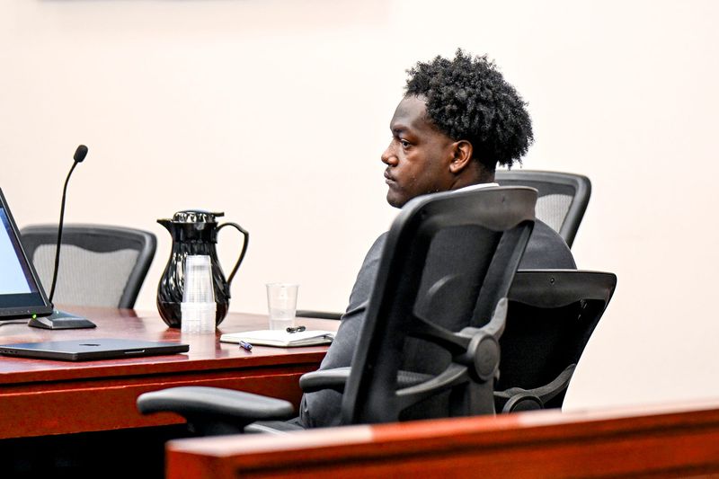 David Gaines Jr. listened to testimony during his trial in Ingham County Circuit Judge Morgan Cole’s courtroom on Tuesday, Aug. 18, 2026, at the Veterans Memorial Courthouse in Lansing.