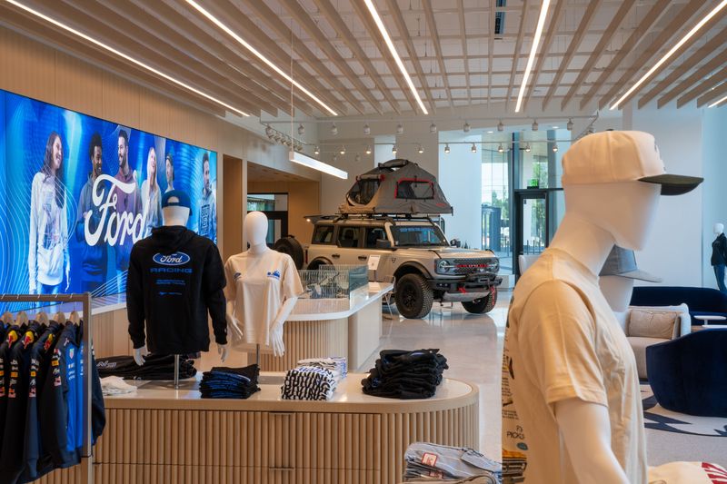 Ford Motor Co. is opening its first retail store to the public inside a portion of the company's new World Headquarters building in Dearborn. The grand opening of the store, seen here, is on Aug. 24, 2026.