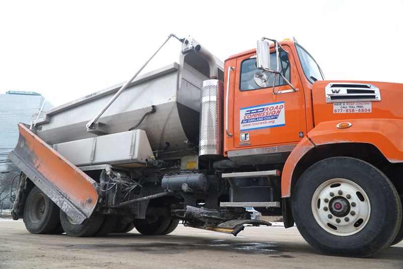 An RCOC plow truck                                at the Southfield Road Commission of Oakland County Garage.
