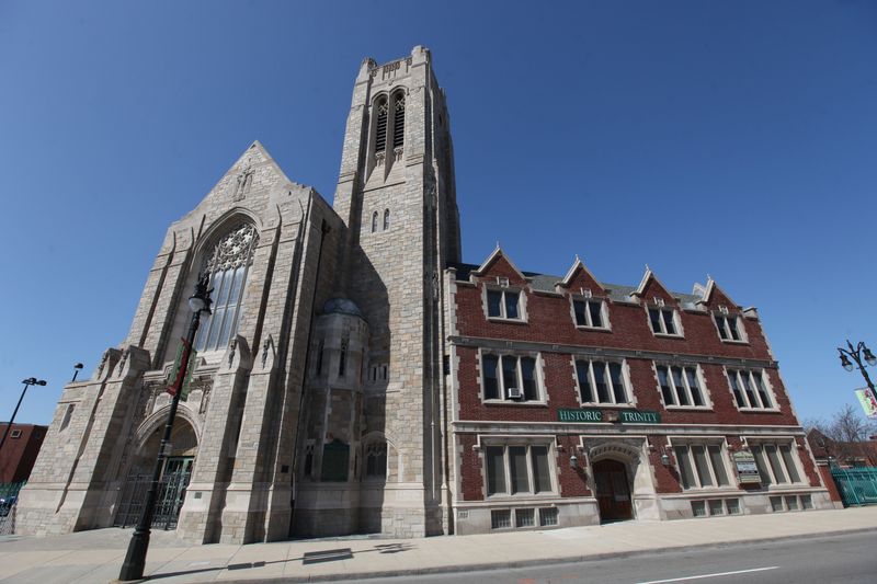 Exterior of Historic Trinity Lutheran Church in Detroit.