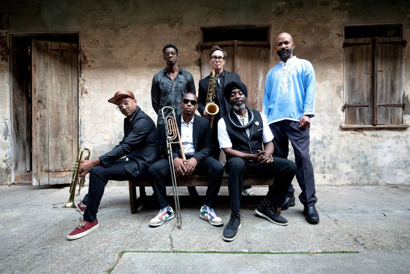 Archives: Preservation Hall Jazz Band members in 2023 included tuba player Ben Jaffe, longtime-member and saxophonist Charlie Gabriel, versatile Clint Maedgen, trumpeter Brandon Lewis, pianist Kyle Roussel, drummer Walter Harris, and trombonist Ronell Johnson.