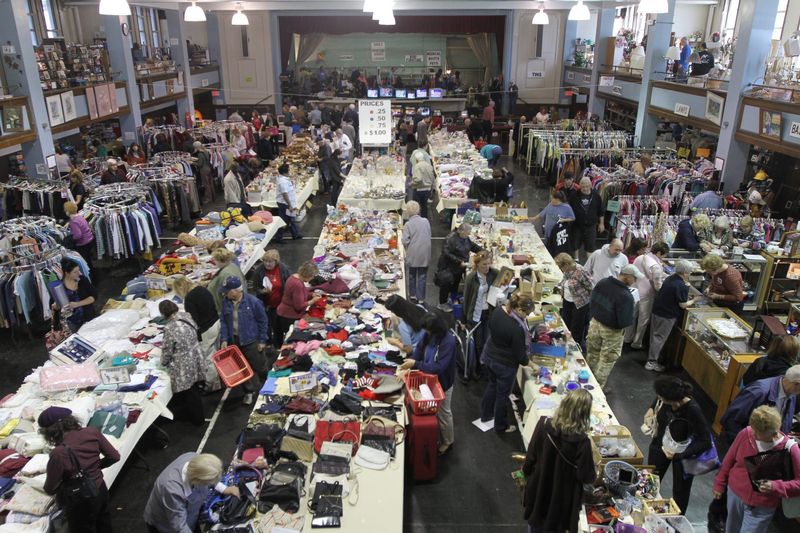 People shop at the Next-To-New Sale at the Church of the Blessed Sacrament, 534 Oxford St., Rochester, in 2014.