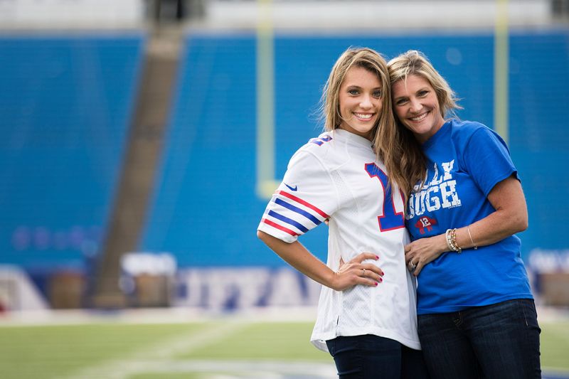 Erin and Jill Kelly in Ralph Wilson Stadium in Buffalo on Wednesday, May 13, 2015.