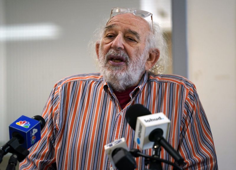 Spring Valley Mayor Alan Simon holds a press conference at the village hall on Thursday, July 20, 2023.