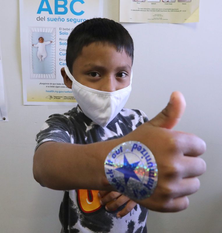 Maykel Cajamarca got his shots for school at the Rockland County Department of Health satellite vaccination clinic in Spring Valley Oct. 19, 2023.
