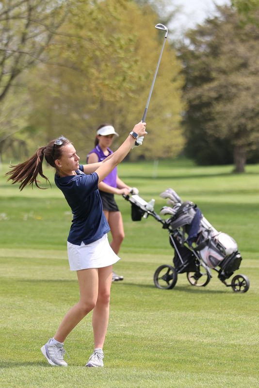 Newburgh's Cora Kerin competes in the OCIAA Division 1 girls golf championship at Otterkill in Campbell Hall, NY on April 29, 2024. ALLYSE PULLIAM/For the Times Herald-Record
