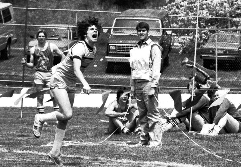 Athletes compete in the 14th annual Glenn D. Loucks Memorial Track & Field Meet at White Plains High School May 7, 1982.