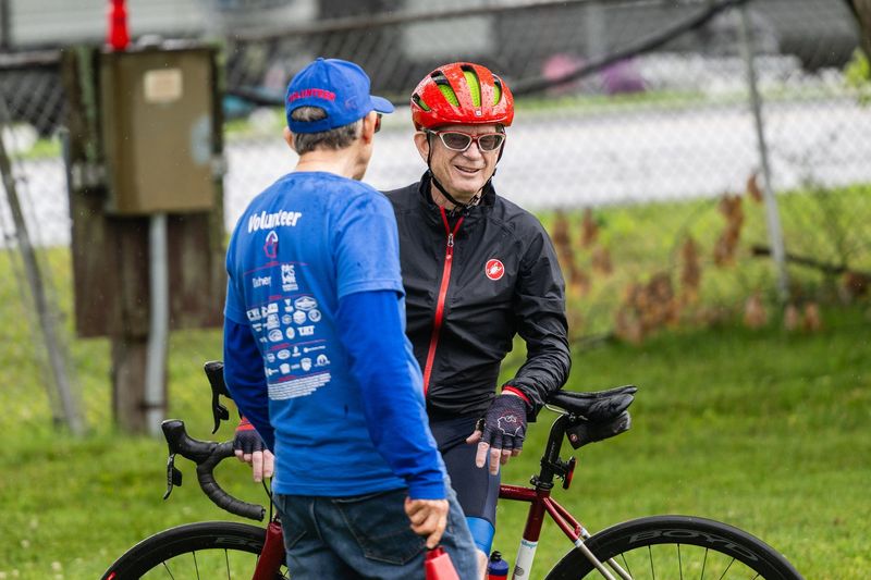 Mac Dorris, in black, founded the Ride For Mental Health in 2017, following the death of his son. The charity has since raised more than $1.2 million.