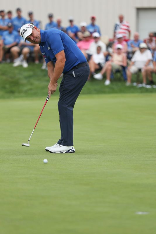 Padrig Harrington putts on 18 and goes on to capture his 3rd consecutive Dick's Sporting Goods Open championship, June 23, 2024.