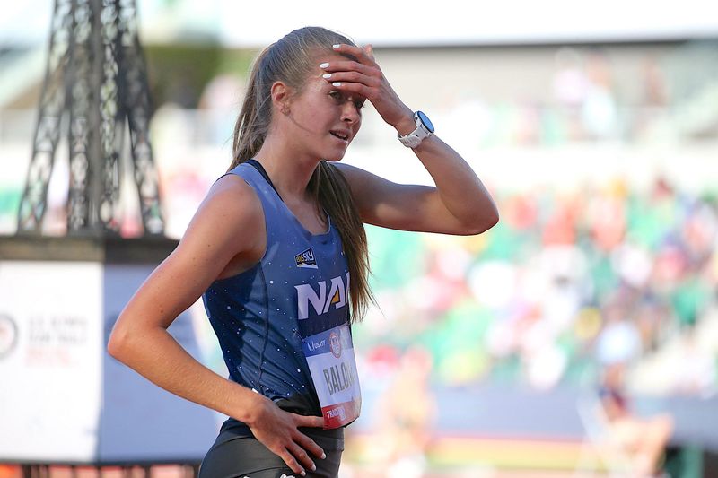 Karrie Baloga, former Cornwall High and current Northern Arizona runner, at the U.S. Olympic Trials June 24, 2024 at Hayward Field at the University of Oregon in Eugene. .jpeg