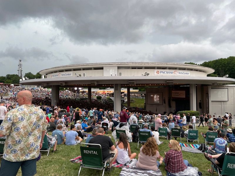 The PNC Bank Arts Center in Holmdel as a storm approaches on June 30, 2024, during the Outlaw Music Festival Tour.