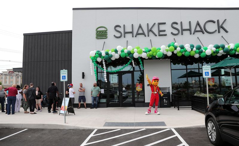 Rochester Red Wings mascot Missy, was on hand for the opening of Shake Shake in Henrietta.