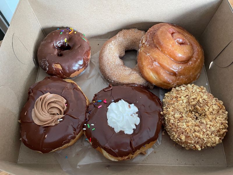 A half-dozen donuts from Ridge Donuts, 1600 Portland Ave. in Rochester.