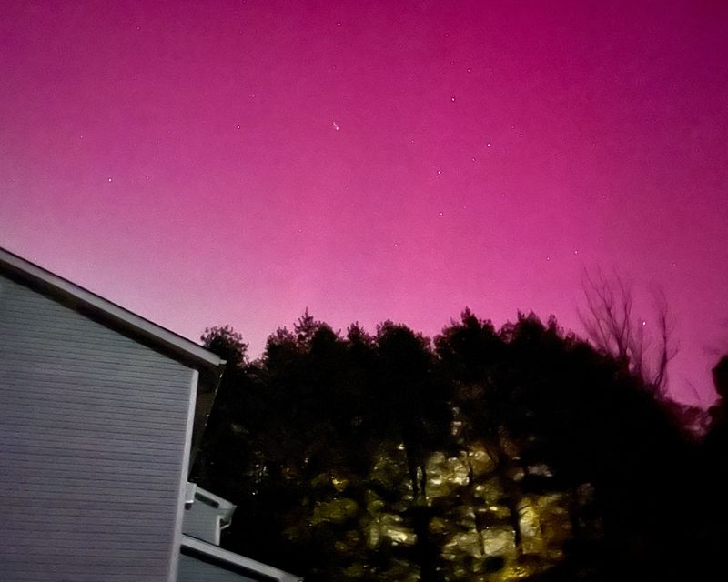 A brilliant purple Aurora Borealis lit up the sky over Brewster on Thursday, Oct. 10, 2024.