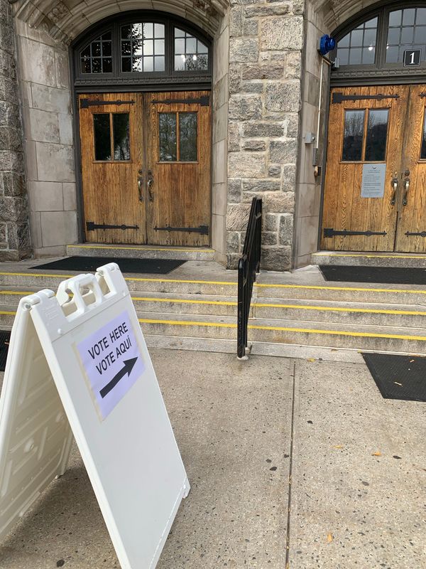 A polling site at Highlands Middle School in White Plains, NY.