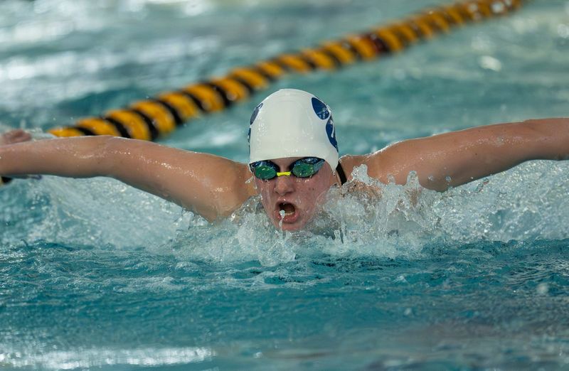Ursuline's Jane Chevalier competes in the 200-yard individual medley at the Section 1 girls swimming championships at Felix Festa Middle School in West Nyack on Wednesday, November 13, 2024.