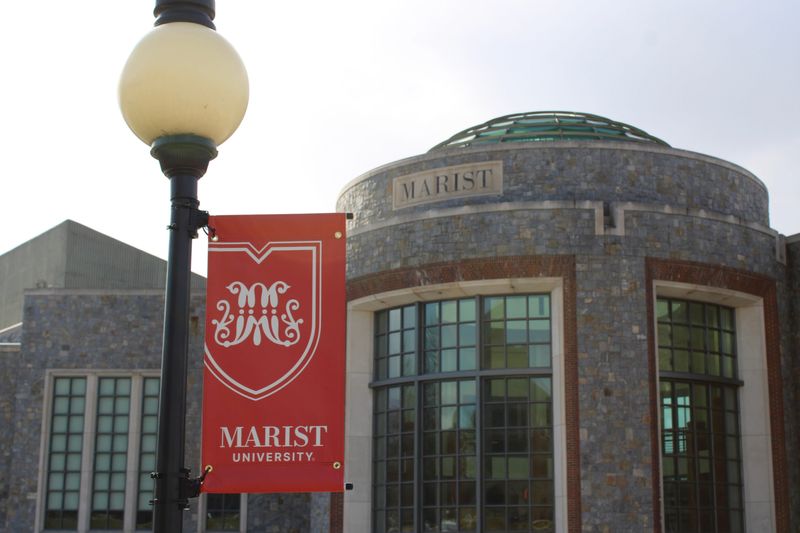 Marist University's new logo was being put up around campus as Marist University Day celebrations were commencing at 11 a.m. on Wednesday, Jan. 29, 2025.