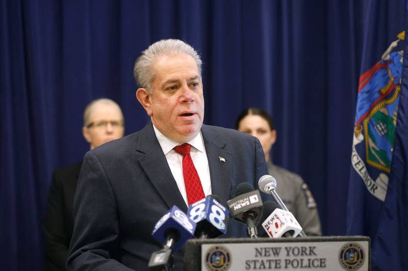 Ontario County District Attorney James Ritts addresses the media after arrests were made in the murder of Sam Nordquist.