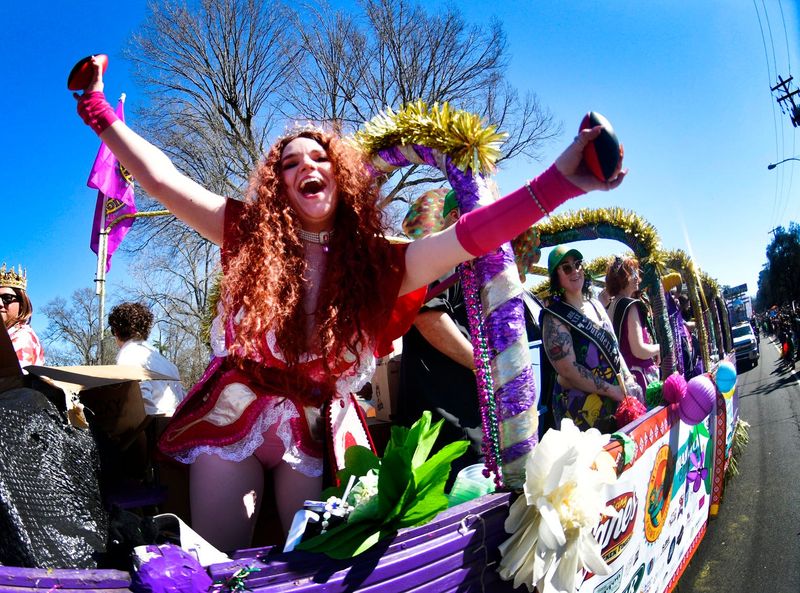 The Highland Mardi Gras parade Sunday afternoon, March 2, in the South Highland neighborhood of Shreveport.