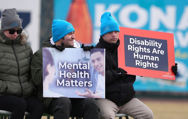 People with disabilities and the nonprofit agencies who serve them spoke out against threats to federal Medicaid funding at the Rally in the Valley at Clover Stadium in Pomona March 7, 2025.