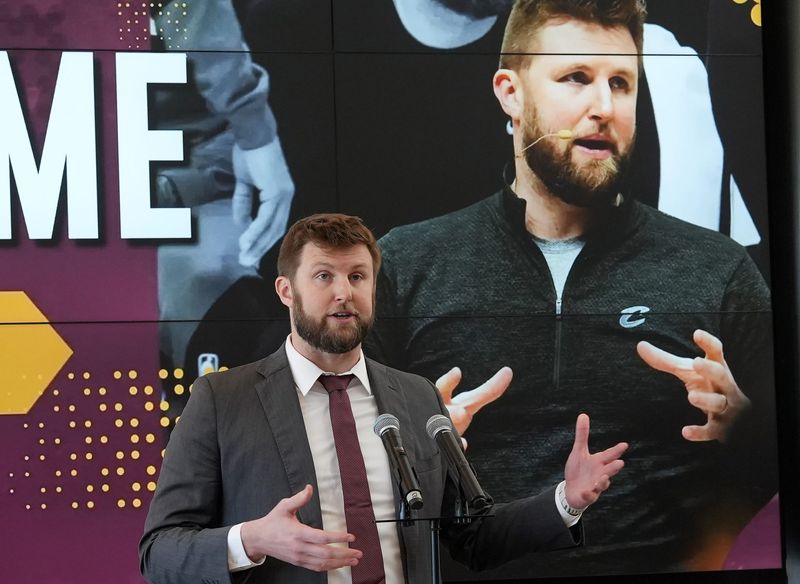 Iona University introduced Dan Geriot as the 16th head coach of the men's basketball program, during a ceremony at Iona University in New Rochelle April 1, 2025.