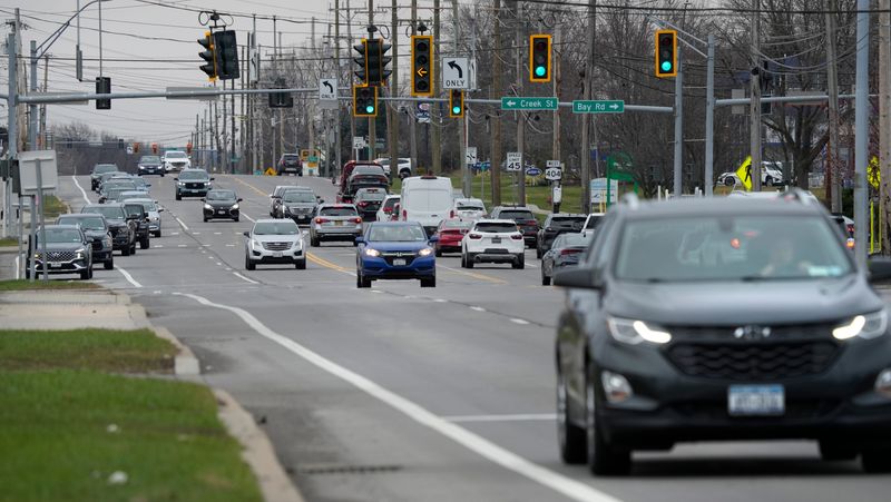 Traffic on Empire Blvd near the intersection with Creek Street, looking south west on Wednesday, April 2, 2025.