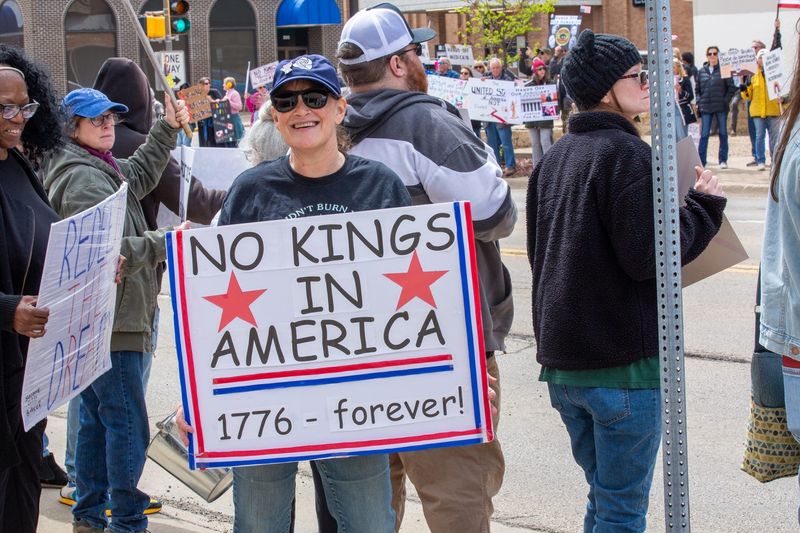 About 250 people participated in a "No Kings" anti-President Donald Trump protest Saturday in Freeport. The protest was organized by Indivisible Freeport, NAACP Freeport and the League of Women Voters of Freeport.