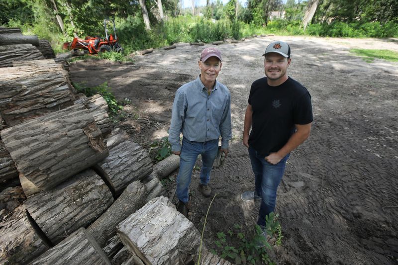 Joe Hurley and son Chris Hurley at the work site of The Backwoods at Kettle Ridge Farm along Pittsford Palmyra Rd in Perinton.
