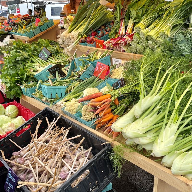 A display of produce at the Brighton Farmers Market.
