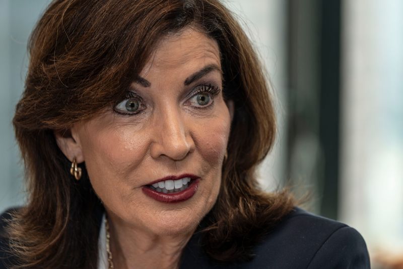 New York State Gov. Kathy Hochul meeting with USA TODAY Network reporters and editors in Manhattan May 29, 2025.