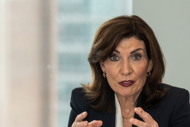 New York State Gov. Kathy Hochul meeting with USA TODAY Network reporters and editors in Manhattan May 29, 2025.