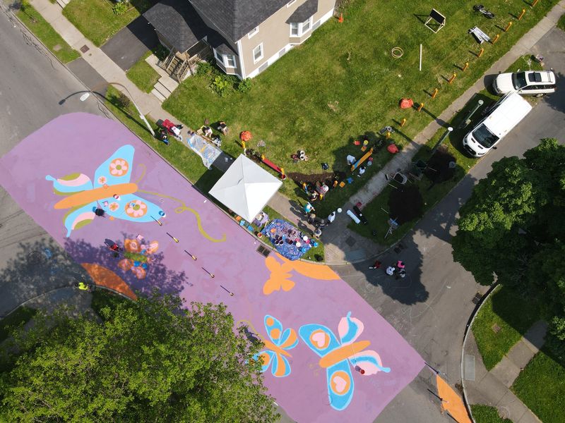 For Reconnect Rochester's 5th annual Complete Streets Makeover project, they teamed up with Healthi Kids, community partners, families and residents of the El Camino neighborhood to transform the Avenue D and Hollenbeck Street intersection on June 7.