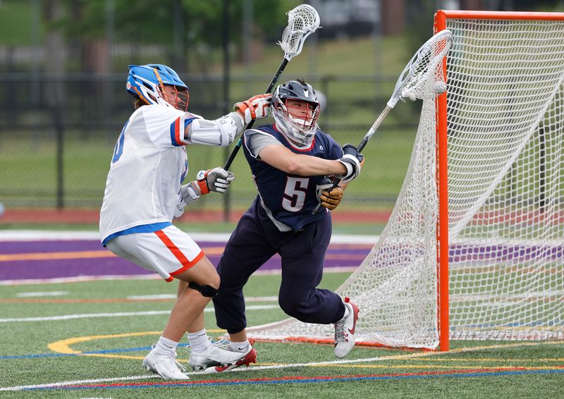 Penn Yan’s Michael Gigliotti pressures Chenango Fork goalie Lucas Bartlow.