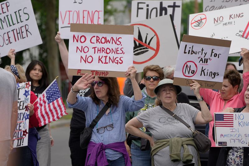Over 500 people from Seneca Falls and the surrounding area participated in a national protest, “No King’s’ day, in Seneca Falls on June 14, 2025. The event was to protest the military parade in Washington D.C. as well as some of the policies and executives orders taking place under President Donald Trump.