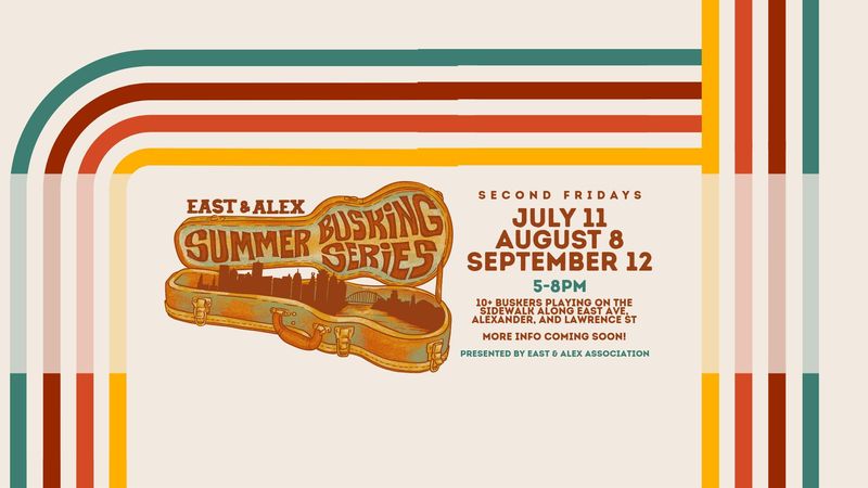 The East & Alex Association is bringing back the East & Alex Summer Busking Series, a celebration of local music, street performance, and neighborhood culture.