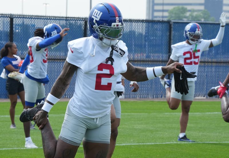 East Rutherford, NJ -- June 5, 2025 -- Cornerback, Deonte Banks as the New York Giants players participate in their 2025 OTAÃ•s at the Quest Diagnostic Giants Training Center in East Rutherford.