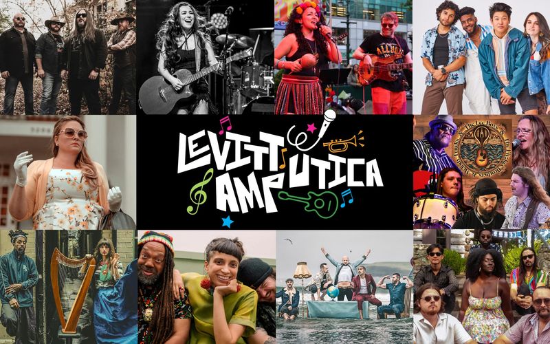 A collage of headliners for the Levitt AMP Utica Music Series