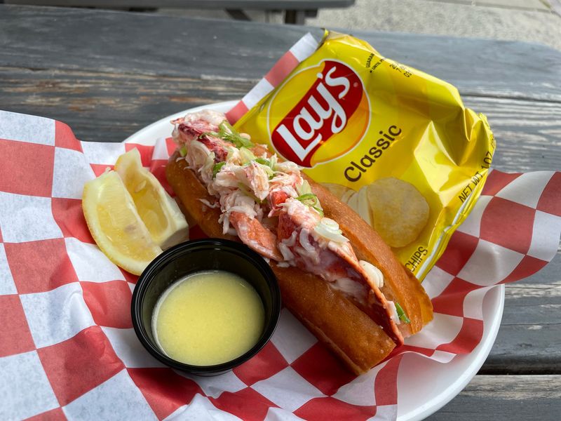 Lobster rolls are available with gluten-free buns at Bread & Brine where, for lunch Monday, Wednesday or Thursdays, they cost $20.24. Normally they're $30. Photographed June 2025.