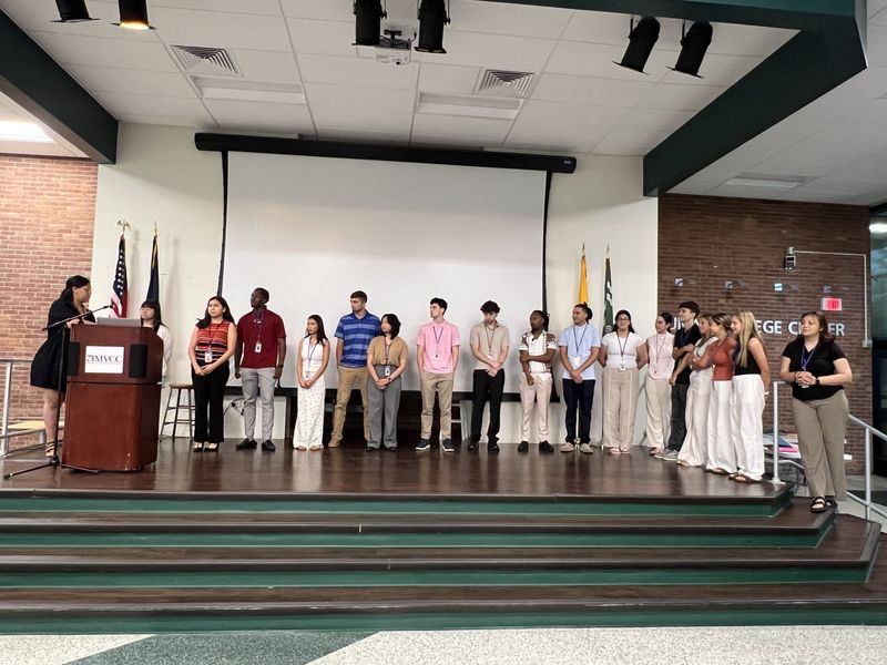 Summer Youth Employment Program staff address a group of participants at the 2025 Kickoff at MVCC in Utica.