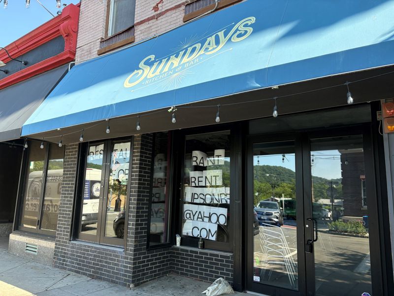 Signage outside Sundays Kitchen & Bar in Nyack. Photographed July 3, 2025