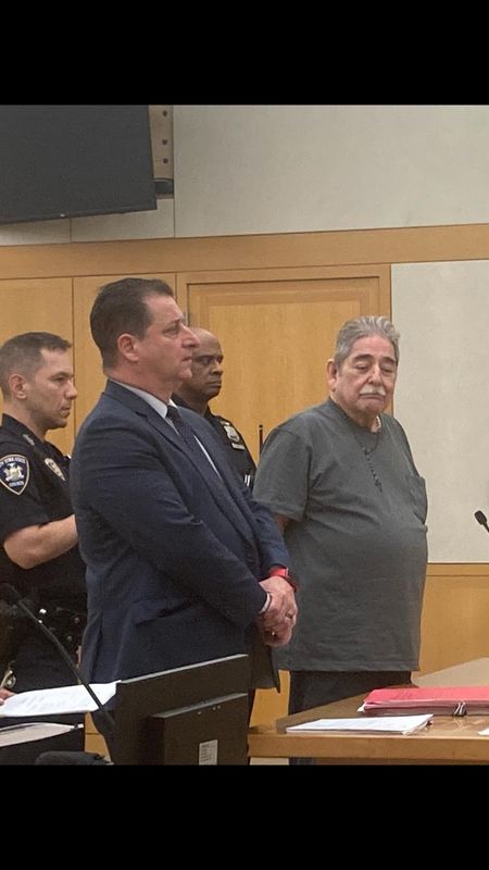 Juan Cedillo, right, with his lawyer Richard Ferrante in Westchester County Court July 7, 2025, before he was sentenced to 1 to 3 years in prison for scheme to defraud in an immigration scam.