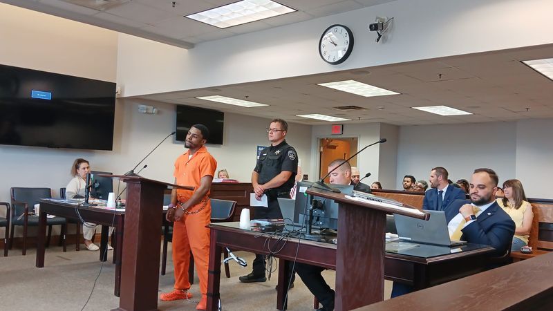 Malachi Wynder stands before Judge Michael Nolan on July 11.