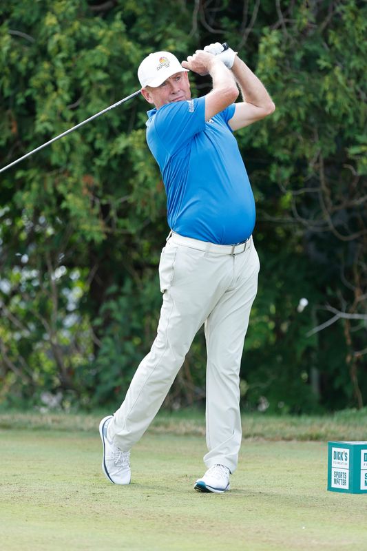 Stephen Allan finished on top of the leader board at 8 under at the 2025 Dick's Sporting Goods Open.