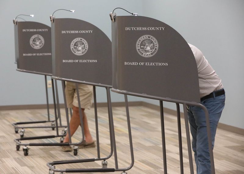 Early voting under way at Boardman Library in the Town of Poughkeepsie on October 25, 2021.