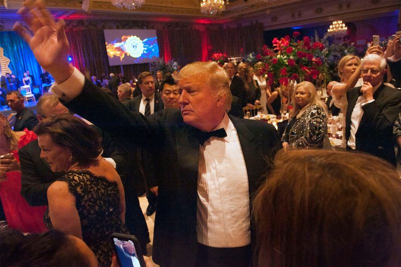 President Donald Trump in the ballroom at The Palm Beach Police & Fire Foundation Palm Beach Policemen's and Firemen's Ball at the Mar-a-Lago Club