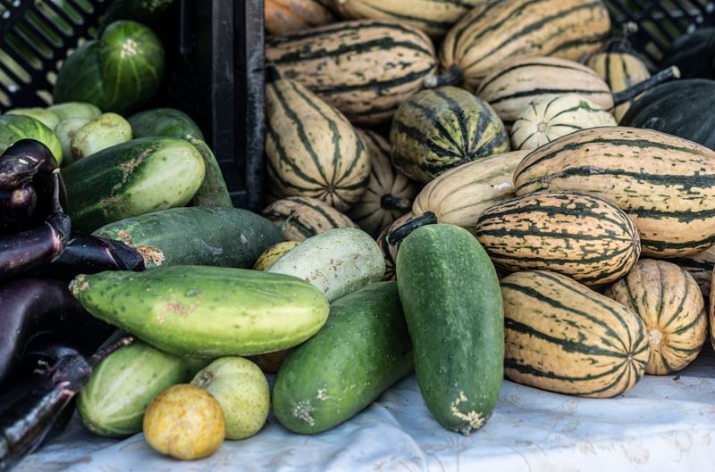 Fresh produce options at the Mount Kisco Farmer's Market Aug. 10, 2025. The farmer's market features fresh locally sourced produce, a variety of prepared food options including baked goods, artisanal goods, as well as live music. The market is held on Sundays from May 18th to November. 16th from 11:00 am to 3:00 pm, and is located in the municipal parking lot on S. Moger Ave, near the Mount Kisco Metro-North train station.