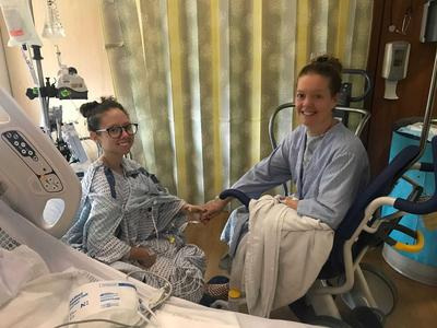 Lauren Shields and her mom, Jeanne Shields, in 2020 at New York Presbyterian Morgan Stanley Children's Hospital. Jeanne donated a kidney to Lauren, a heart transplant recipient who championed updates to New York's organ signup regulations known as Lauren's Law.