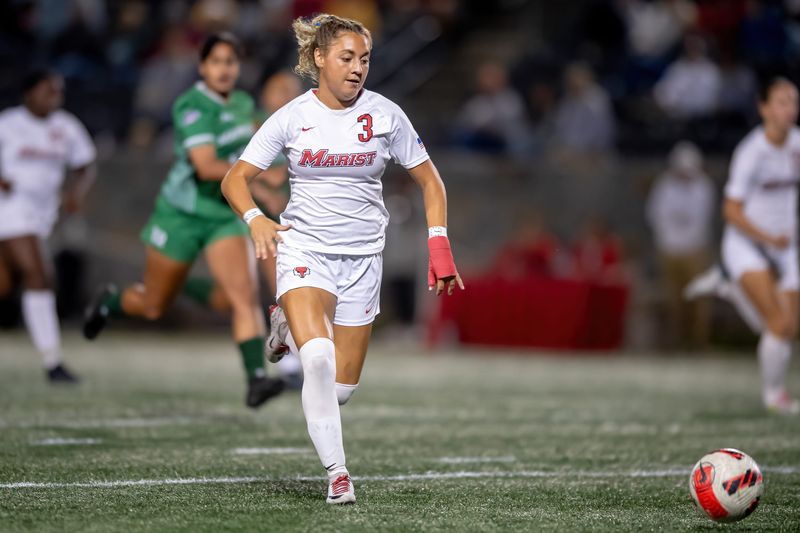 Gabby Tirado (3) '28, of Cheshire, Conn., plays forward for Marist University women's soccer. MARIST ATHLETICS