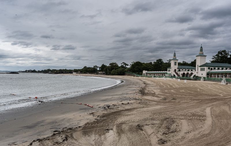 The beach at Playland in Rye was closed Aug. 21, 2025 after the National Weather Service issued two coastal flood advisories for southern Westchester County due to Hurricane Erin.